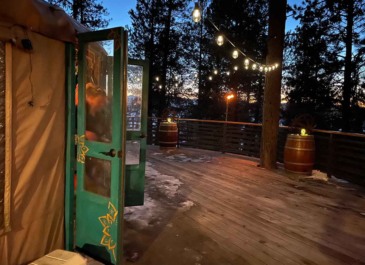 Blue Moon Yurt Entrance and Deck